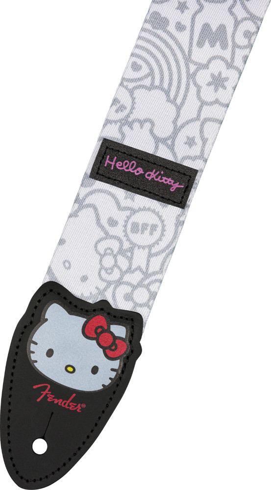 FENDER x HELLO KITTY WHITE POLY 2" GUITAR STRAP 099-0637-223 MADE IN CANADA NEW!
