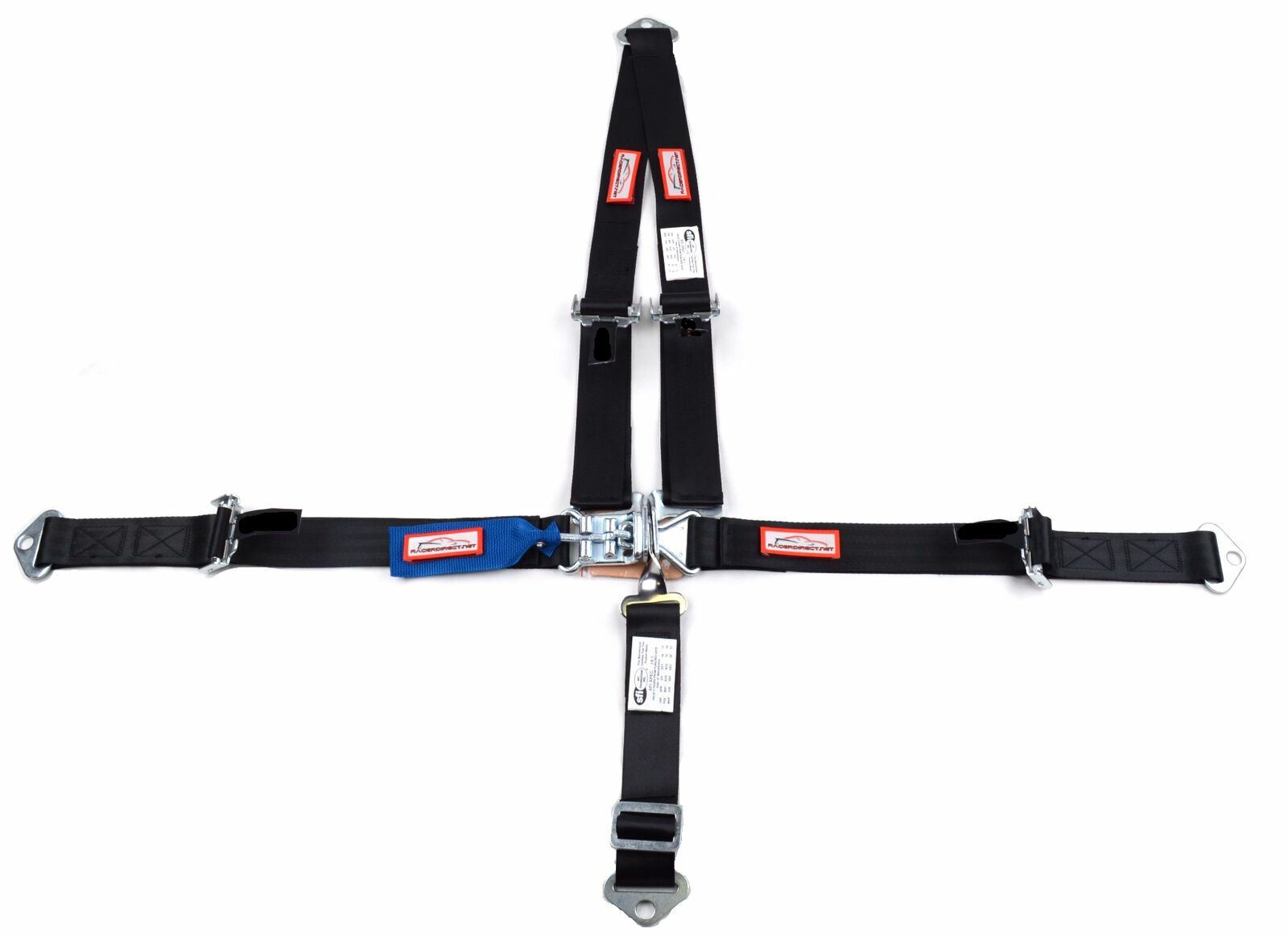 QUARTER MIDGET RACING HARNES SFI 16.1 5 POINT 2" LATCH & LINK SEAT BELT BLACK