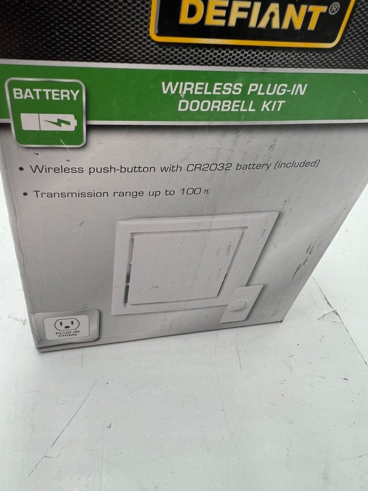 Defiant Wireless Plug-In Doorbell Wireless Push Button Range White 18000015