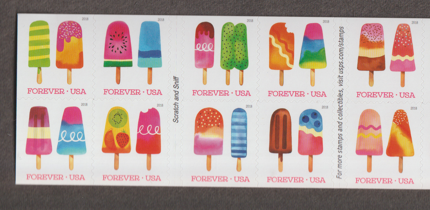 2018 US 5285-5294 BOOKLET BLOCK OF 10 FROZEN TREATS FOREVER RATE MNH