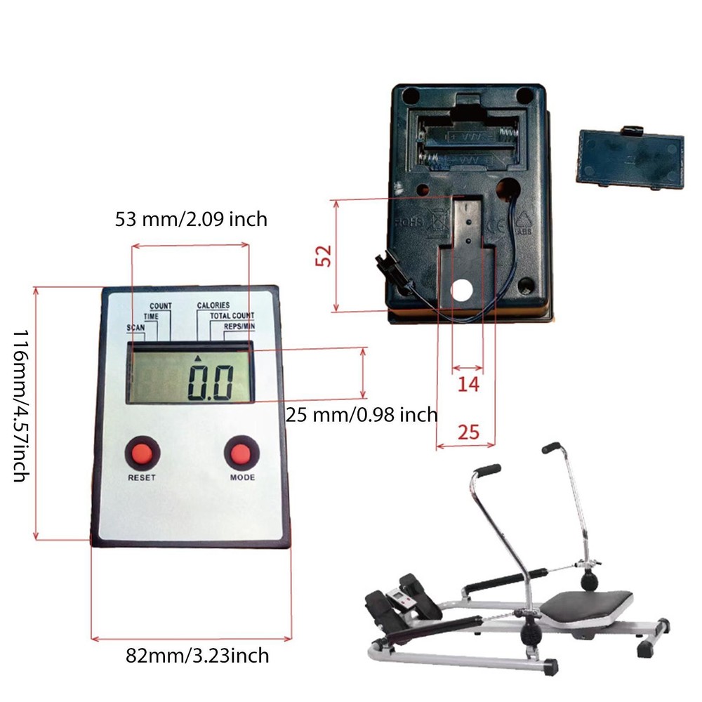 Rowing Machine Counter Measurement Multifunction Universal Portable Monit