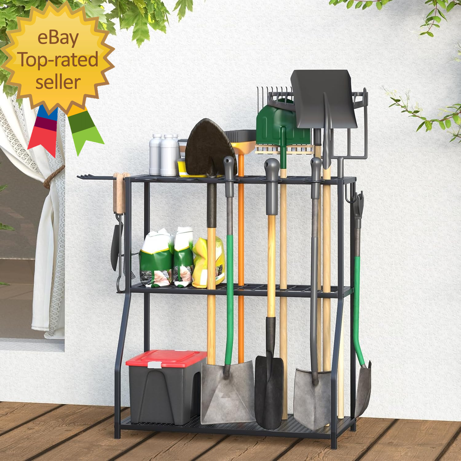 Garden Tool Organizer Yard Tool Storage Rack Garden Organizer Steel Yard Tool Ra