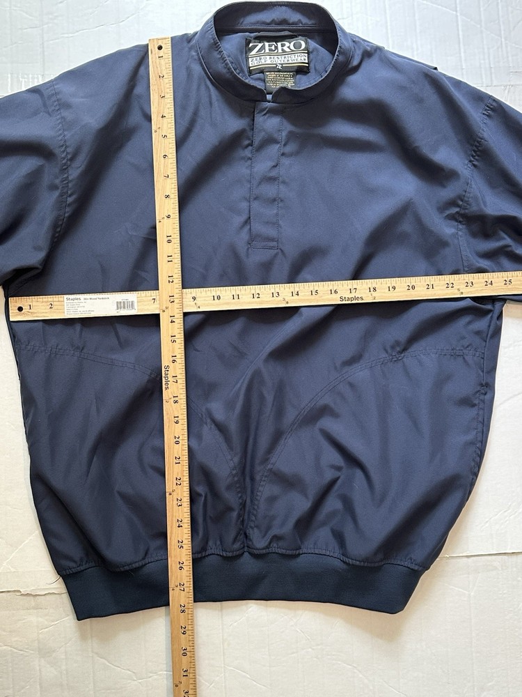 Zero Restriction Pullover Mens Large Short Sleeve Blue Windbreaker