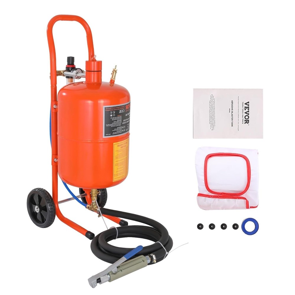 Portable 5 Gallon Sand Blaster with Adjustable Pressure & Smooth Operation