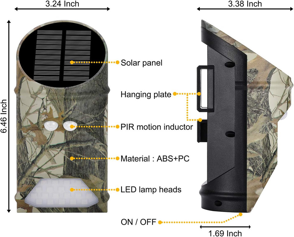 Hog Feeder Wildlife Light with Solar Panel Motion Activated for Predator Coyote