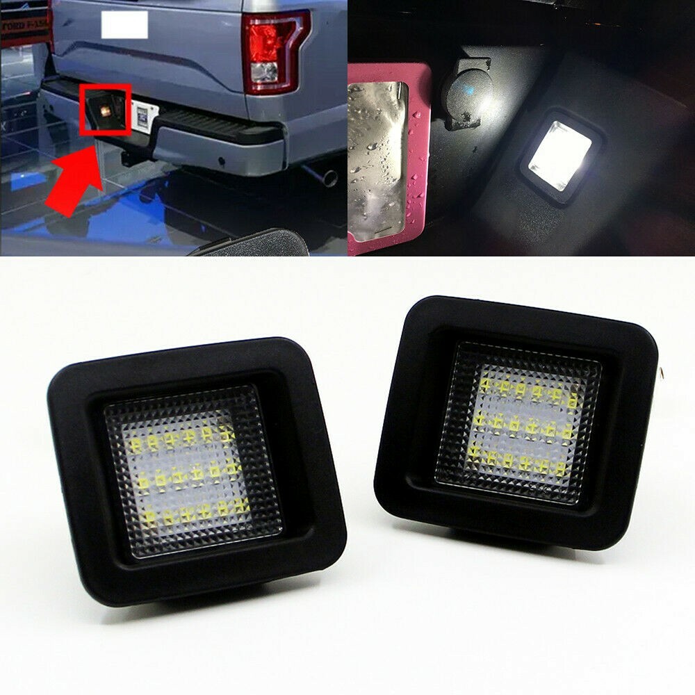 For Ford F150 2015-2022 White LED License Plate Light Bulbs Rear Assembly Lamps