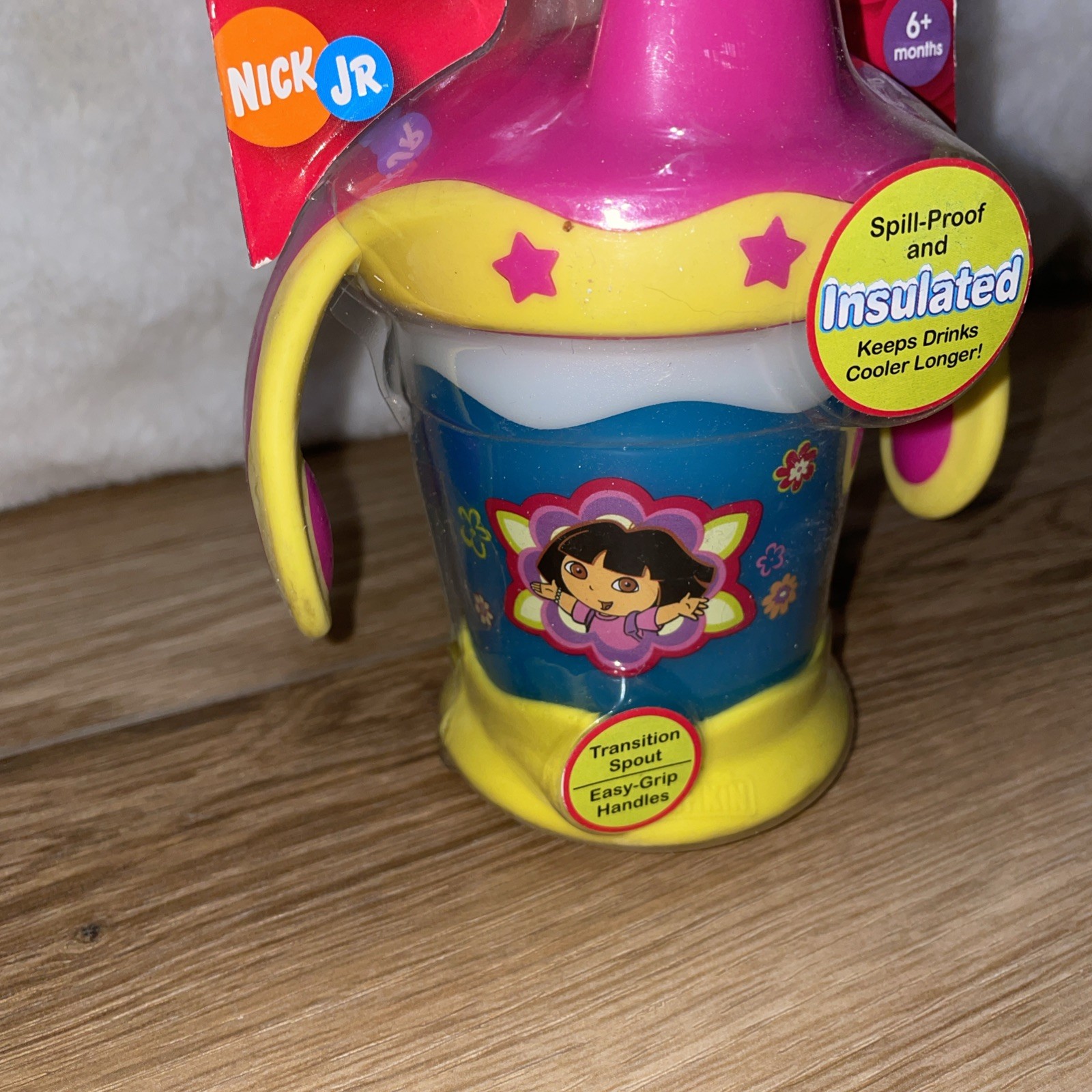 Munchkin Dora the Explorer Insulated First Spill Proof Cup 6oz NOS NEW