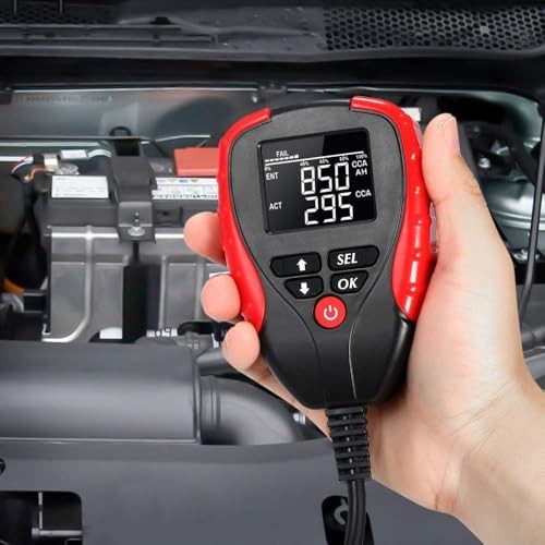 12V Car Battery Tester, Auto Battery Load Analyzer with LCD Display - Test red