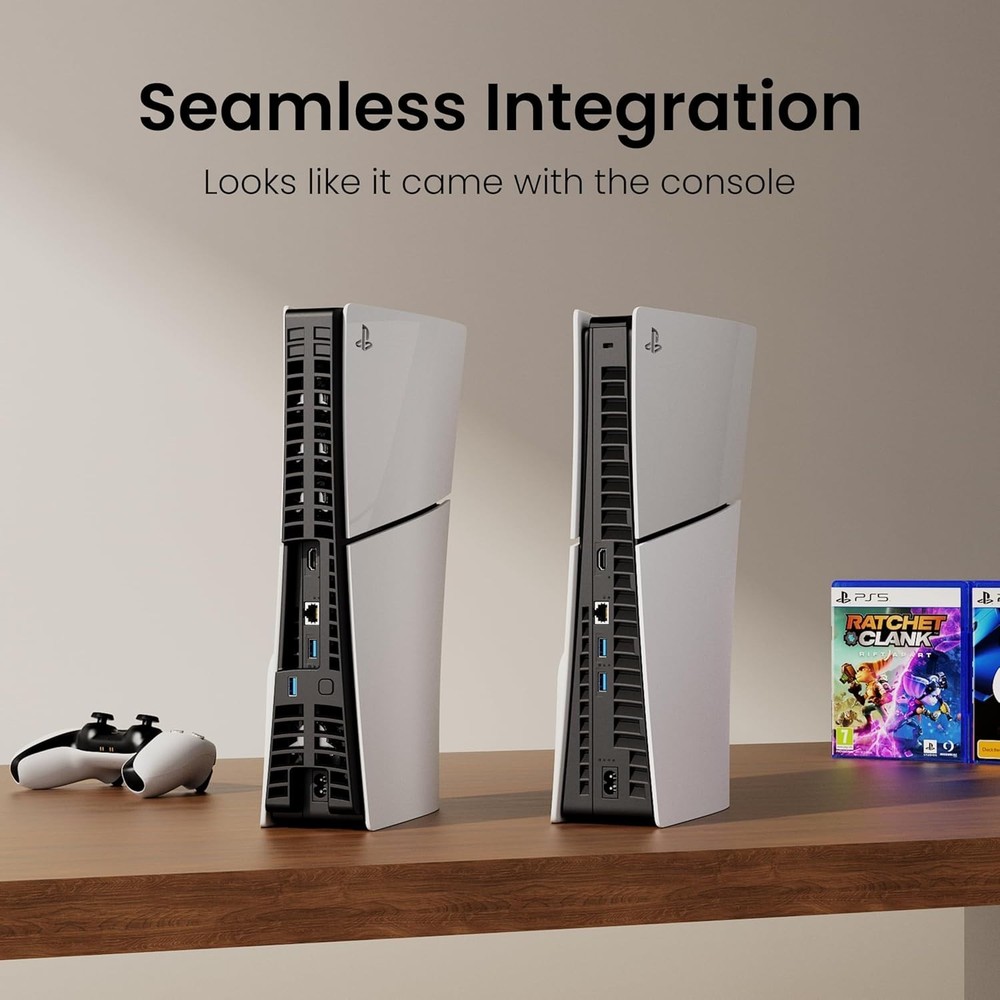 Enhanced Cooling Solution for PS5 Slim - 4 Fans, Quiet, Adjustable Speeds