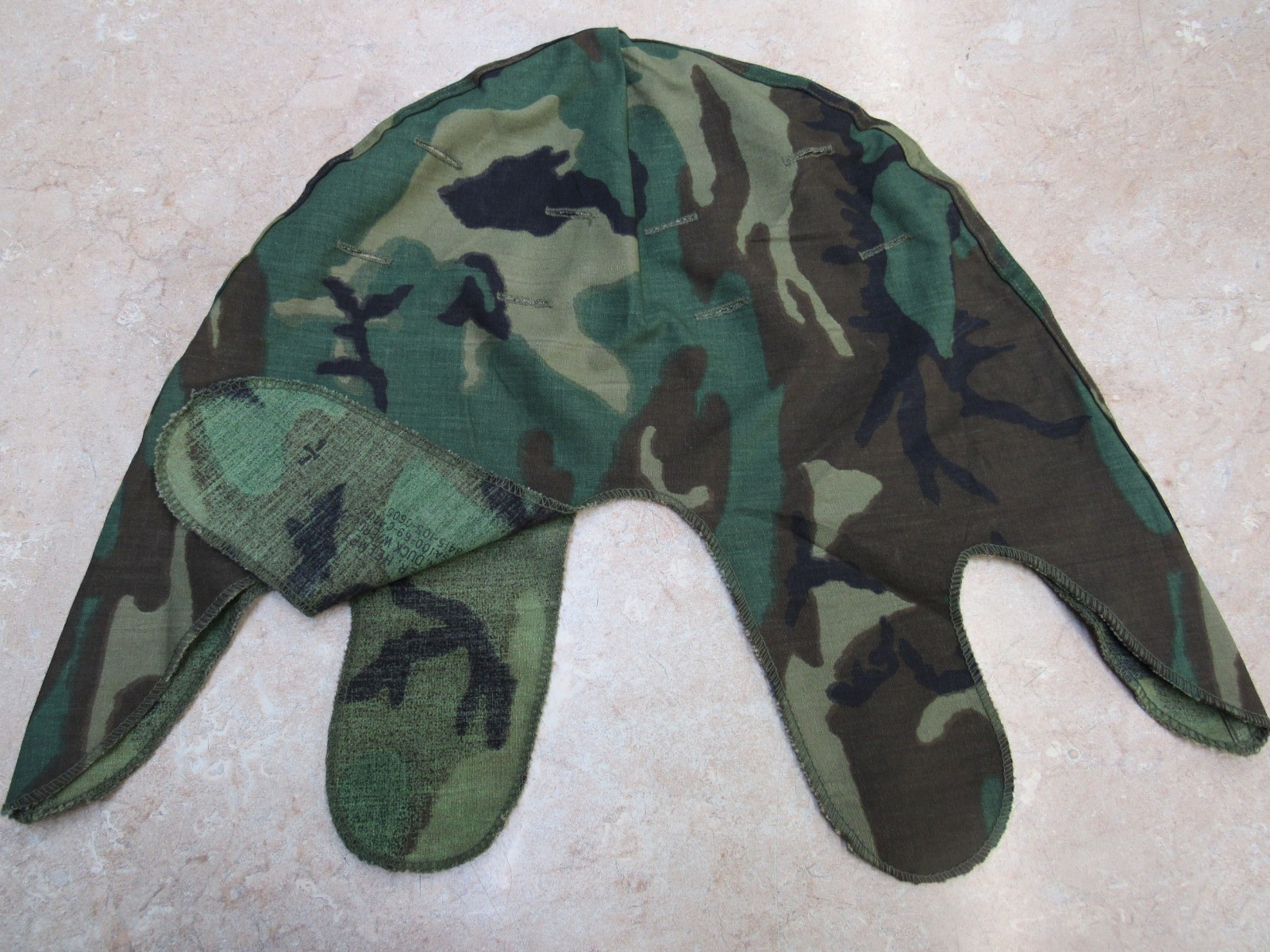 US Vietnam Era M1 Helmet Cover Erdl Woodland Camouflage Dated 1969 Original