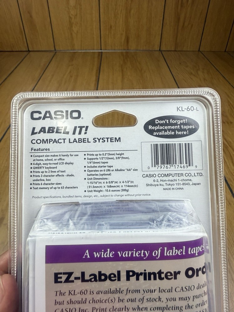 Casio KL-60L Label Maker Thermal Printer Compact System NIB Sealed
