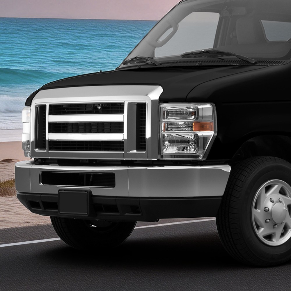 Fit 08-19 Ford E-150 E-250 E-350 E-450 SD Chrome Front Bumper Face Bar Replace