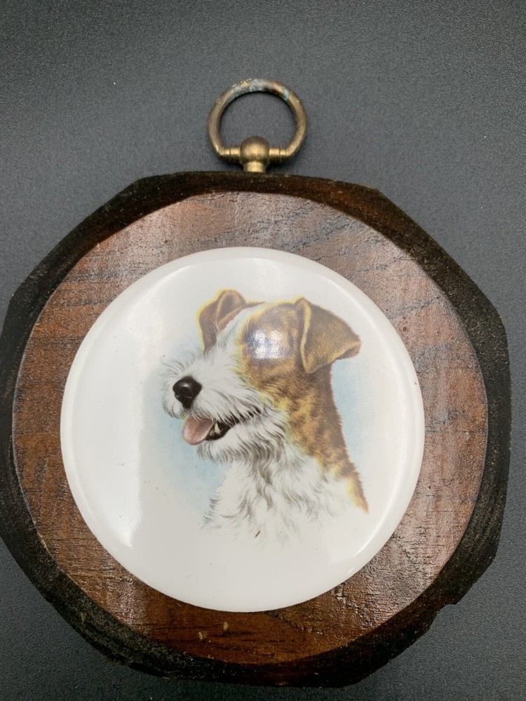 VTG  Round CERAMIC Tile JACK  RUSSELL TERRIER