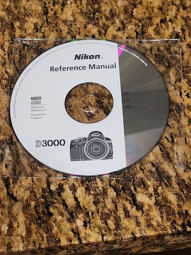 Nikon D3000 Digital Camera Reference Manual CD-ROM, Multi Language PC CD Disc
