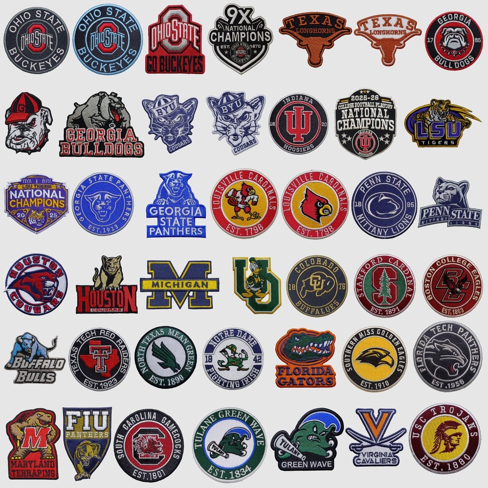 NCAA Teams Logo Iron Patch - Sew Patch - Embroidered Patch