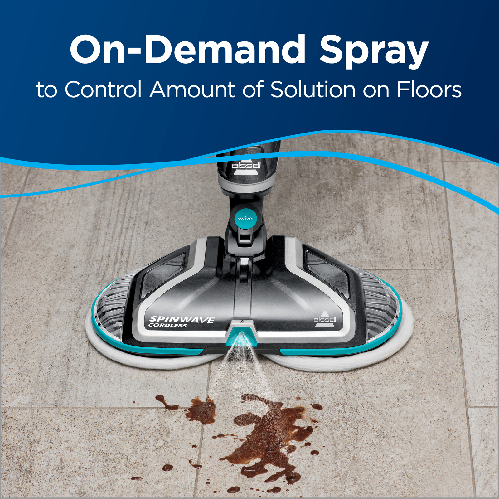 Bissell SpinWave Cordless Hard Floor Mop 11 lbs 20 Minutes Cordless Run Time