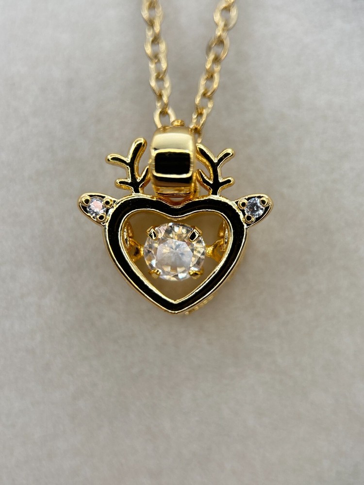 Fifth Ave Gold Rhinestone Pendant Necklace