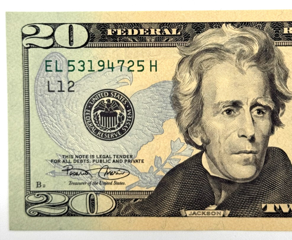 New Uncirculated $20 Twenty Dollar Bill Series 2004 ONE NOTE