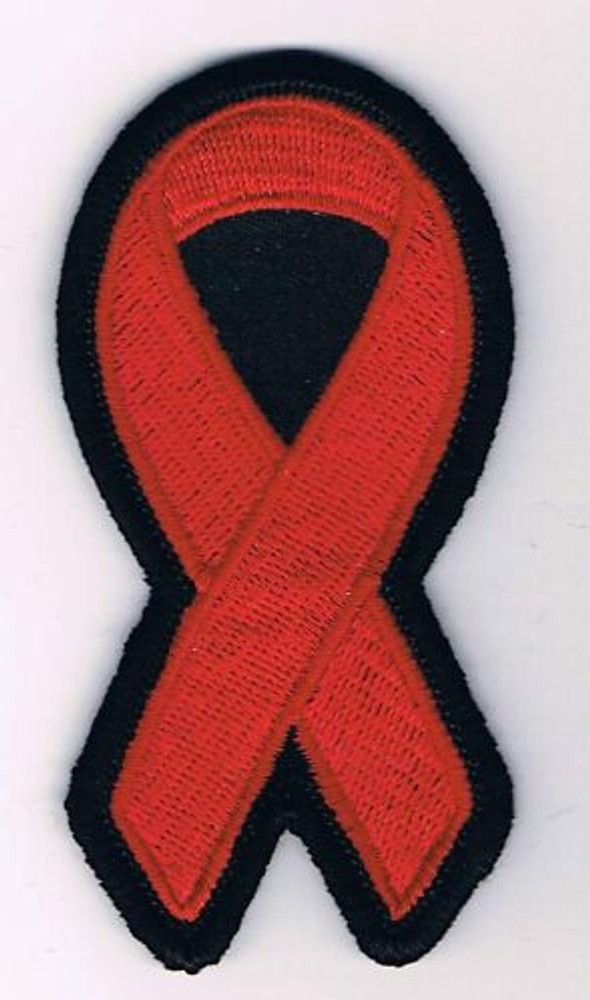 RED RIBBON BIKER MOTORCYCLE PATCH PT1078E