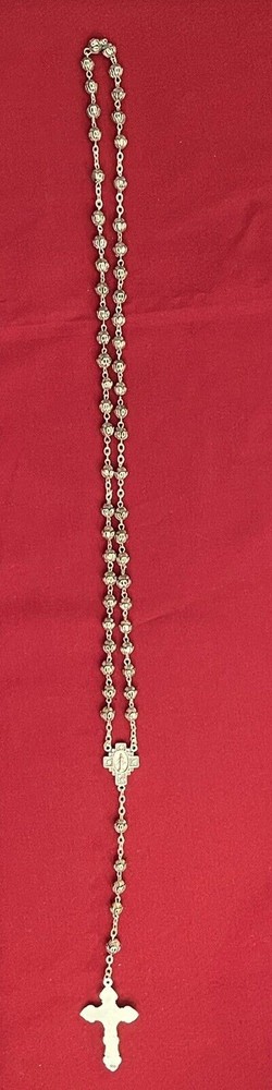 Antique Sterling Silver Rosary By Ave Maria LD157