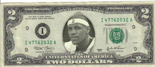 Lakers Lebron James $2 Dollar Bill Mint! Rare! $1