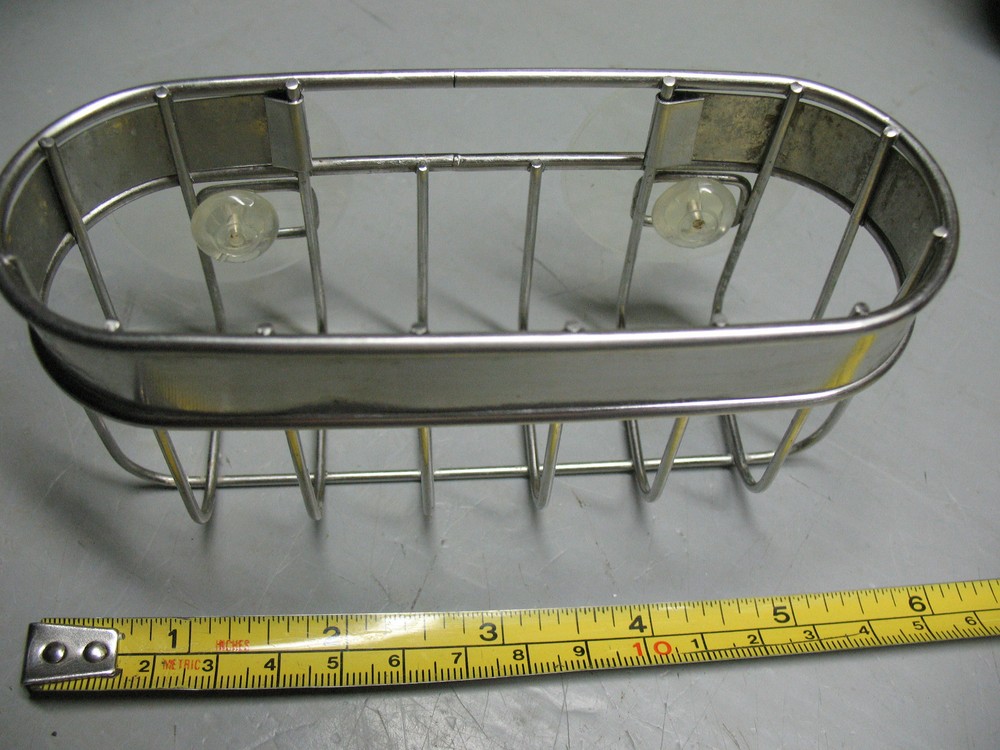 VINTAGE SOAP SPONGE CADDY STAINLESS WITH SUCTION CUPS NICE
