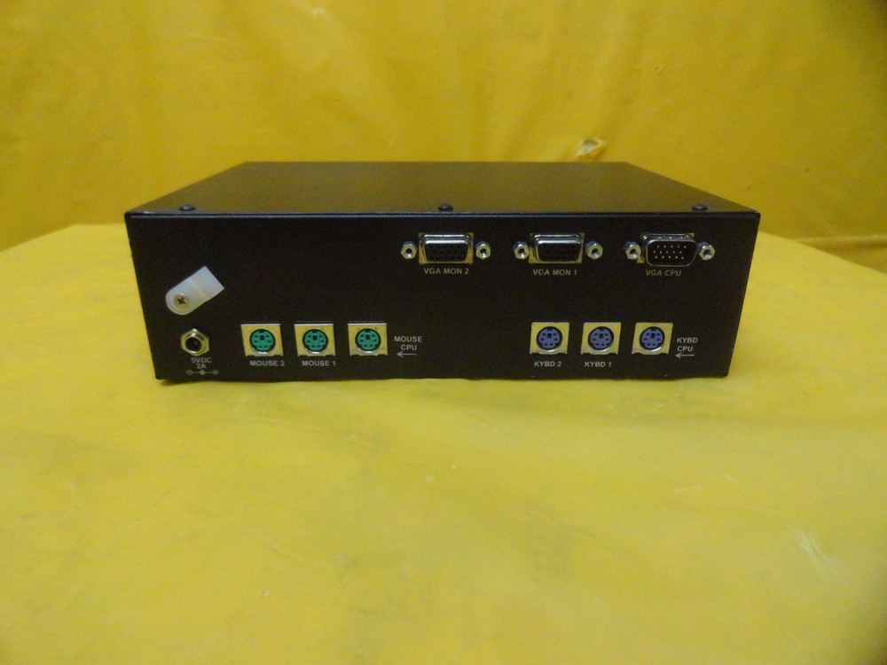 NTI Network Technologies V-2KVIM-A 2-port Video Switching KVM Splitter Used