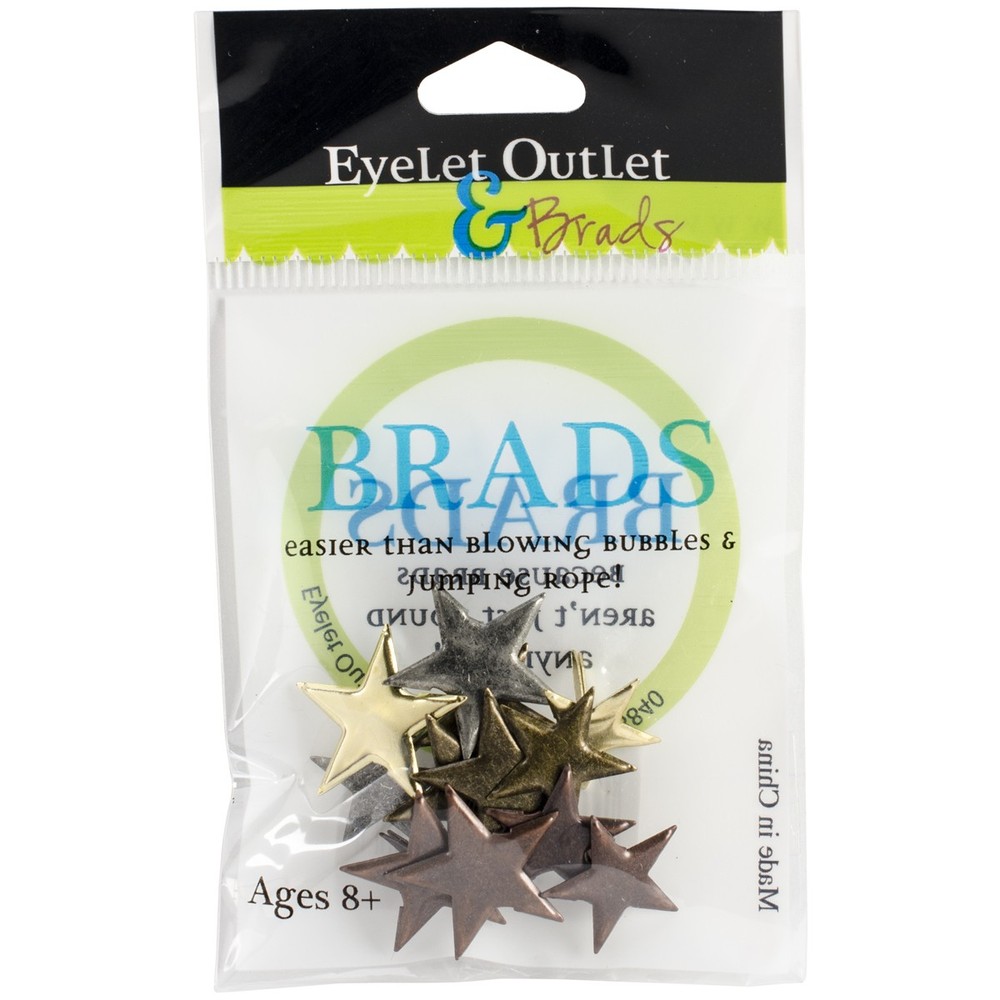 Eyelet Outlet QBRD2-289  Shape Brads 12/Pkg-Star