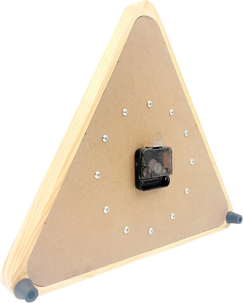 Triangle Billiards Clock - Solid Wood Frame, Silent Movement