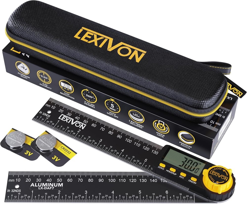 Aluminum Digital Angle Finder, 7-inch Protractor