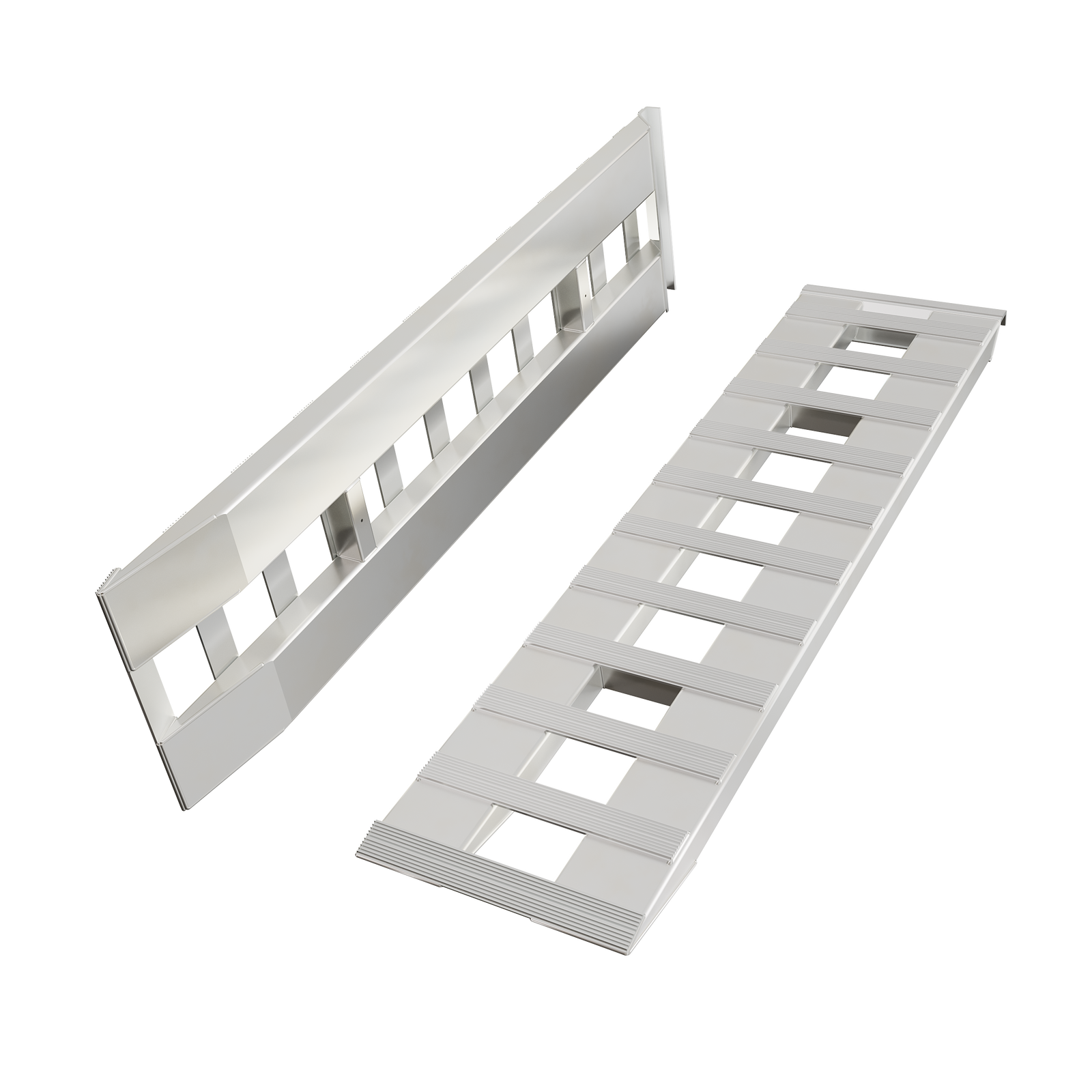 Pair For 60''X15" Aluminum Ramps 6800 LBS Truck Car Auto Trailer Ramps Hook End