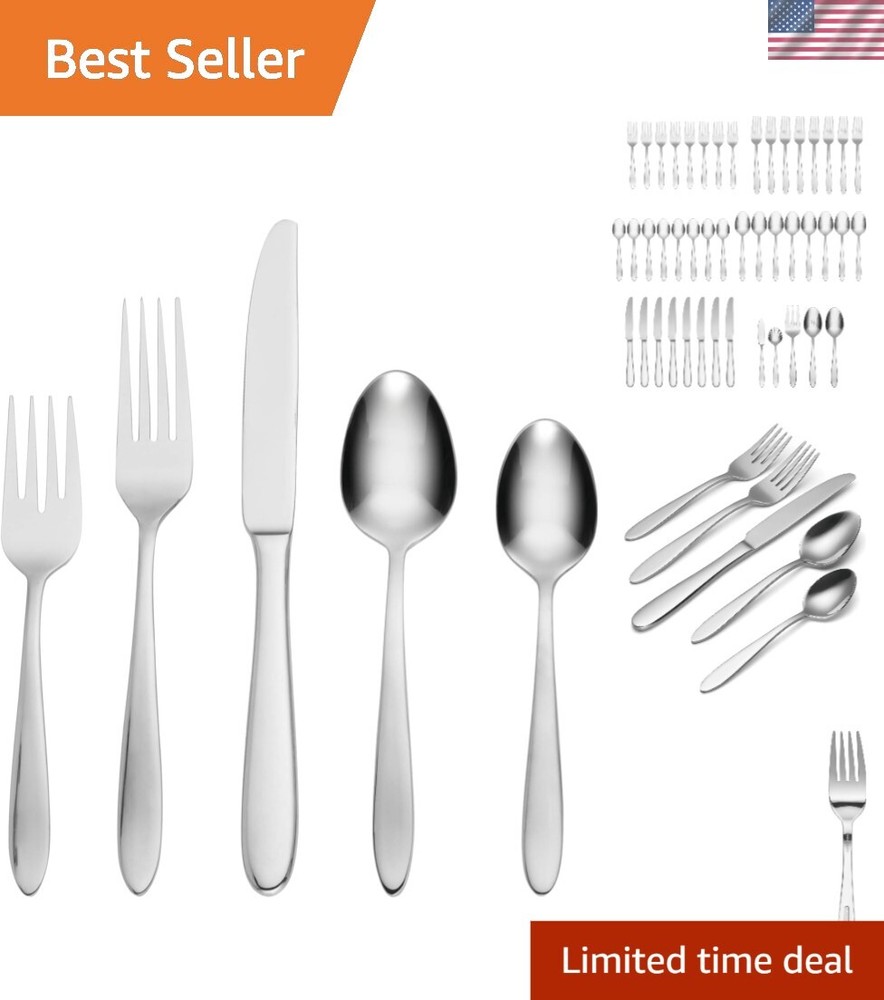 Artistic Moon-Inspired 45-Piece Flatware Set for 8 - Dishwasher Safe Elegance