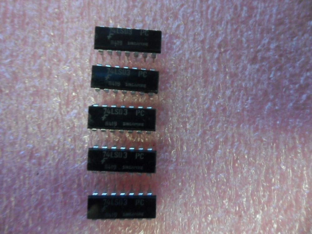 74LS03PC IC NAND GATE LS SERIES 4 FUNCTION 2 INPUT TTL 14-PIN DIP (LOT OF 5)