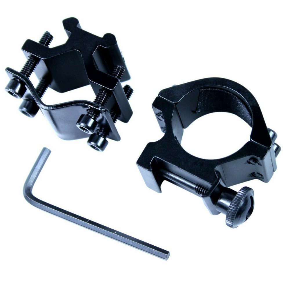 1" Scope Ring Picatinny Weaver Rail Laser Flashlight Mount with Barrel Adapter