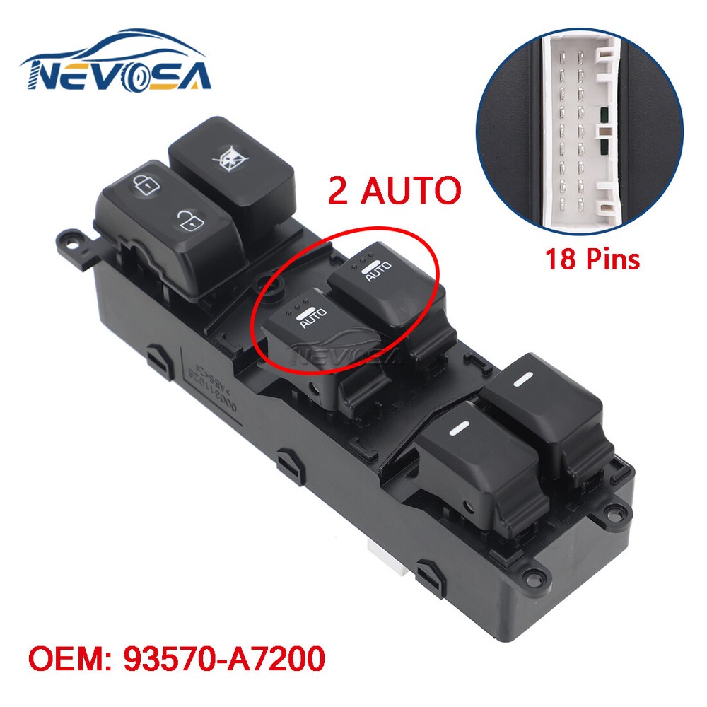 Front Left Master Power Window Switch For Kia Forte 2014-2018 93571-A7200