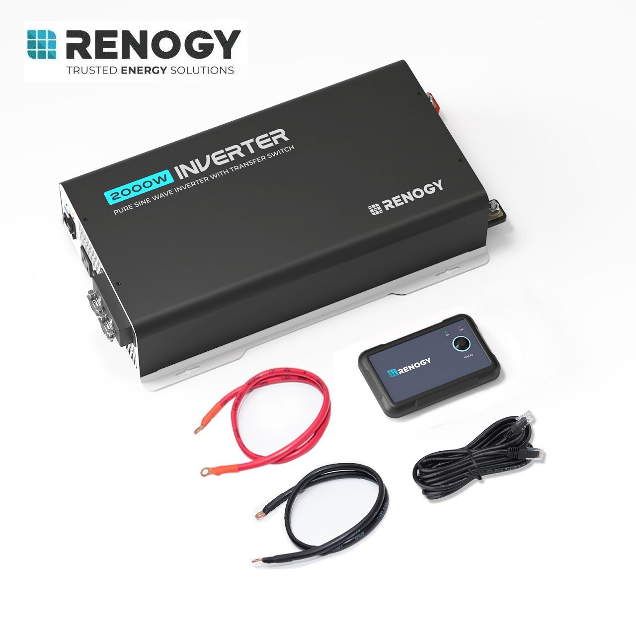 Renogy 2000W 12V Pure Sine Wave Inverter W/ UPS Transfer Switch and Built-in BT