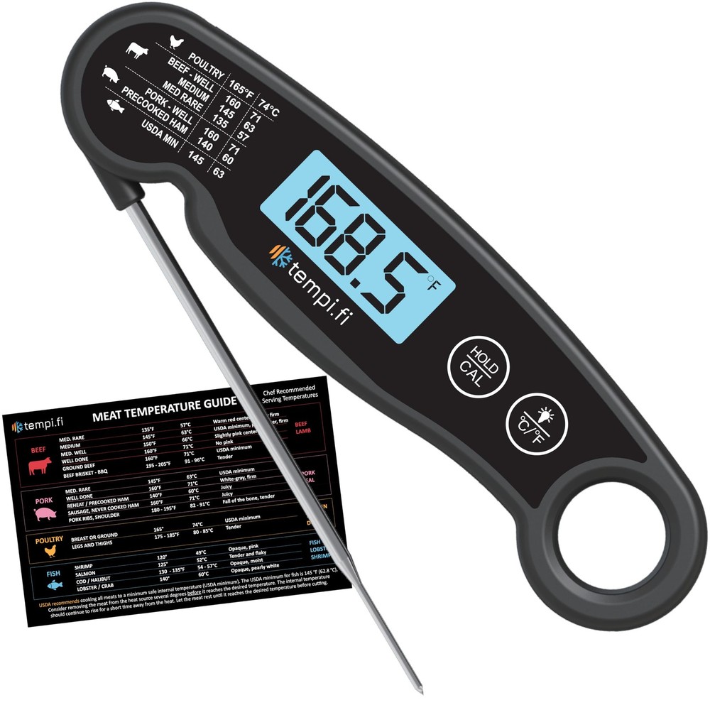 - Instant Read Thermometer | Ultra-Fast & Waterproof | Bright Backlight & Foo...