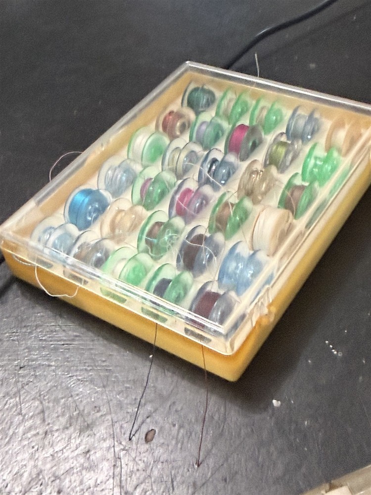 Vintage Sewing Bobbin Storage Cases And Tidee Maid Thread Box Plastic