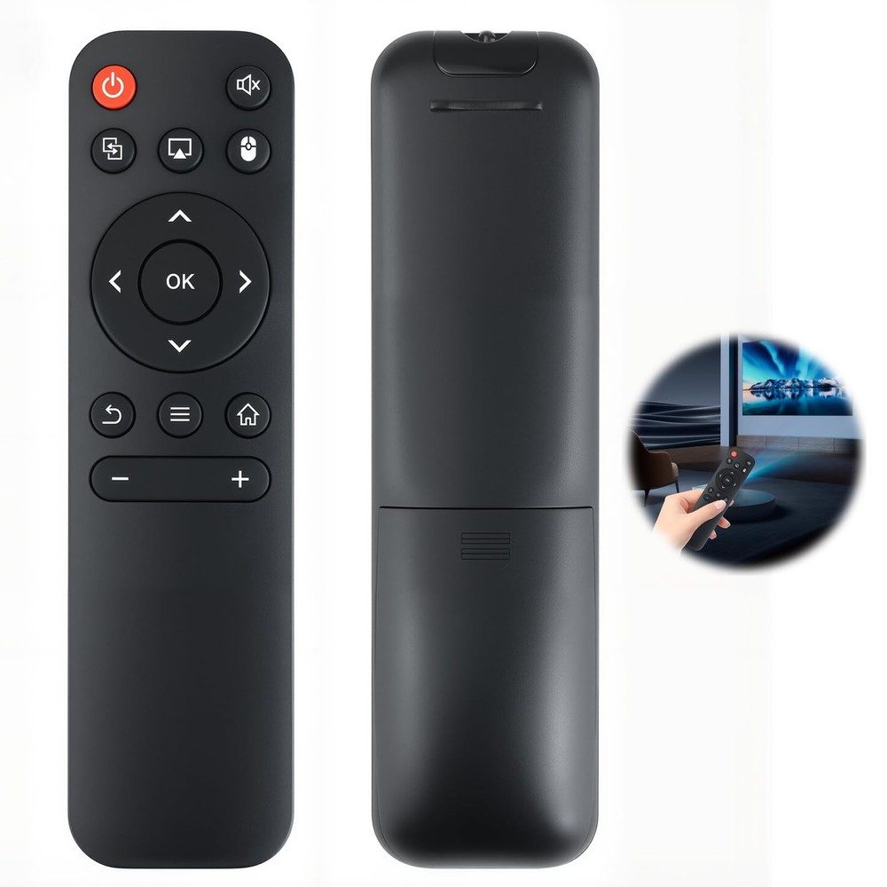 Replacement Remote for Mini Projectors, Compatible with FEARWIKY, Black