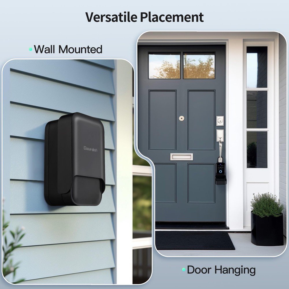 Smart Key Lock Box – Wall Mounted or Shackle Design, Fingerprint, Passcode, B...
