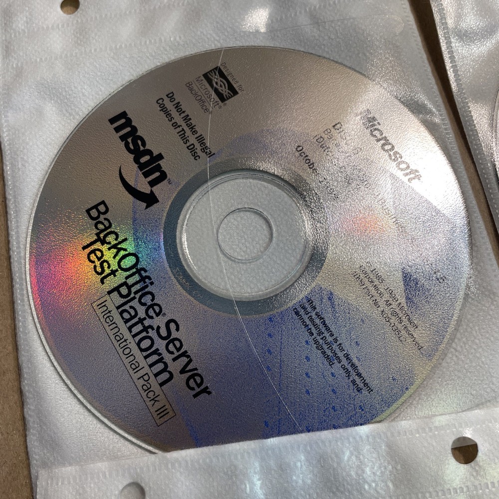 Microsoft MSDN Back Office Server Test Platform Discs 1-20 -Oct. 1999 Int’l Pack