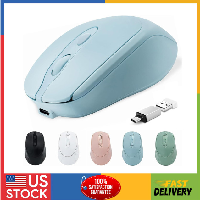 Bluetooth Wireless Mouse USBC for Laptop/Computer, Silent Rechargeable Mouse