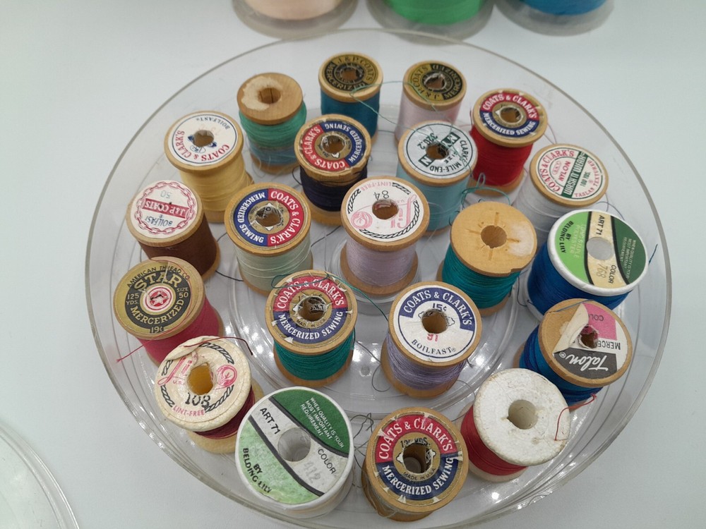 Embroidery Thread LOT 8 Spools And 21 Thread Container NEW/USED