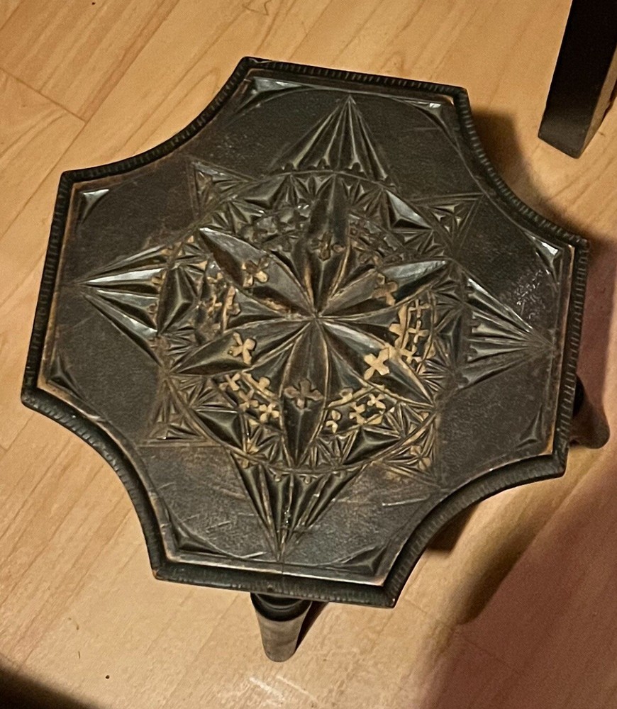 Carved Hexagonal Stool