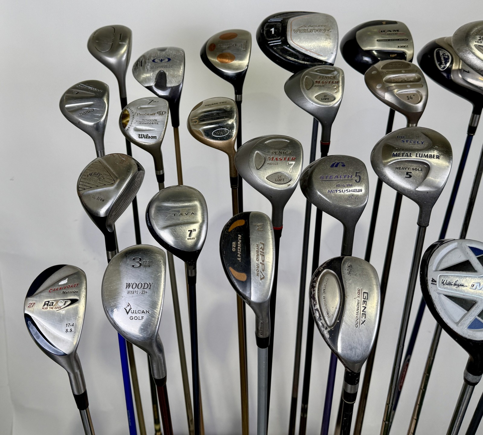 Wholesale Lot of 24 Golf Clubs -Drivers, Fairway, and Hybrids Assorted