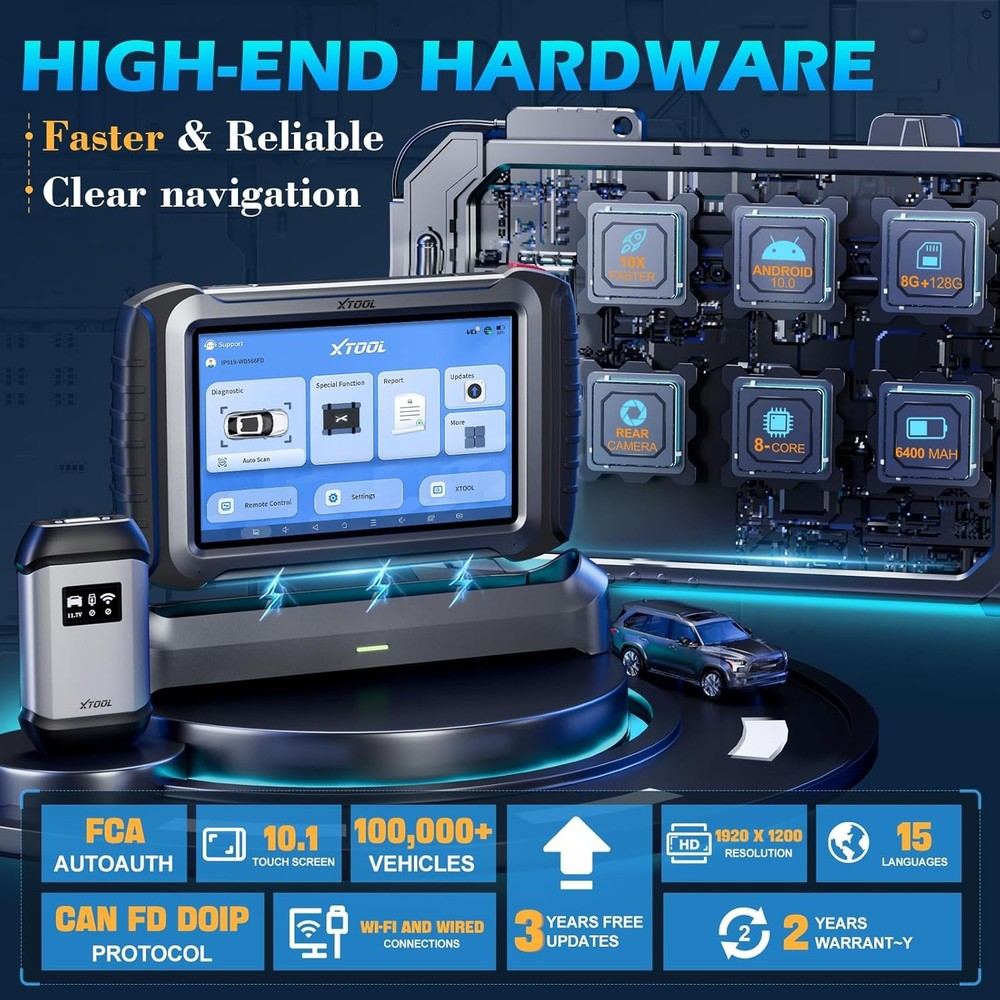 2025 XTOOL IP919 Auto Diagnostic Tool Bi-Directional 51+ Service Key Programmer