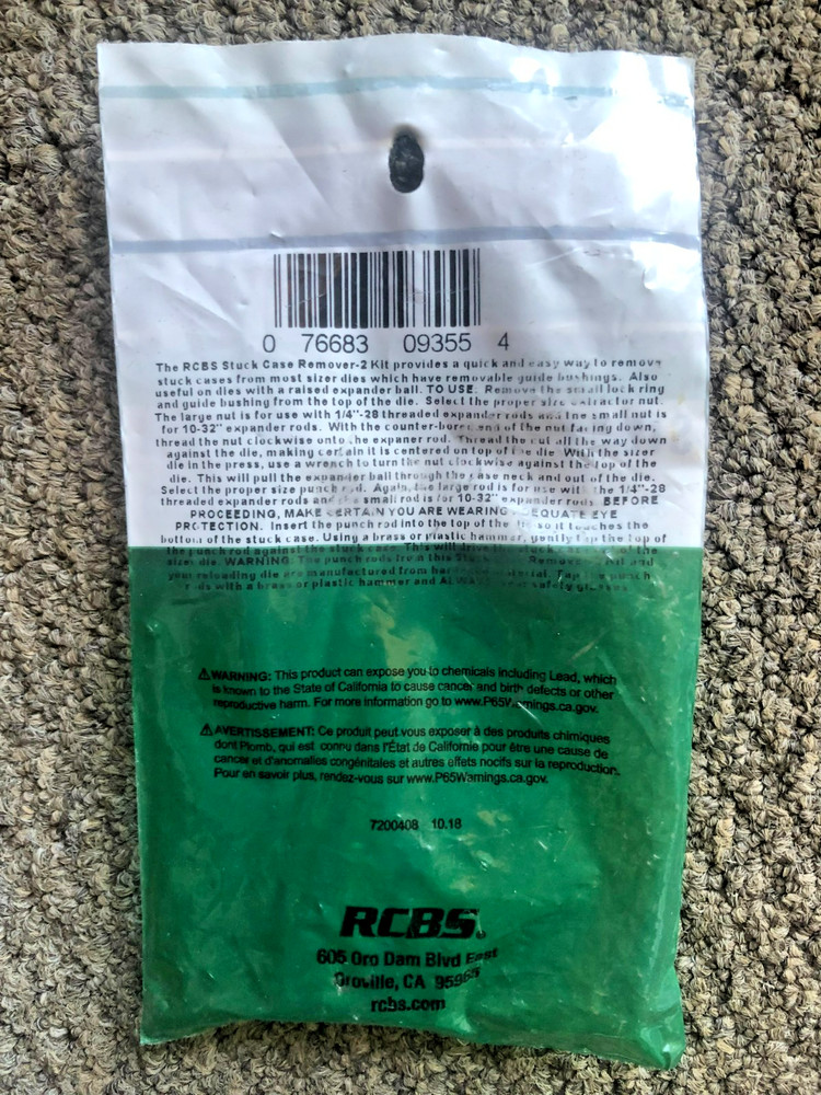 RCBS Stuck Case Remover-2 Kit 09355 NEW