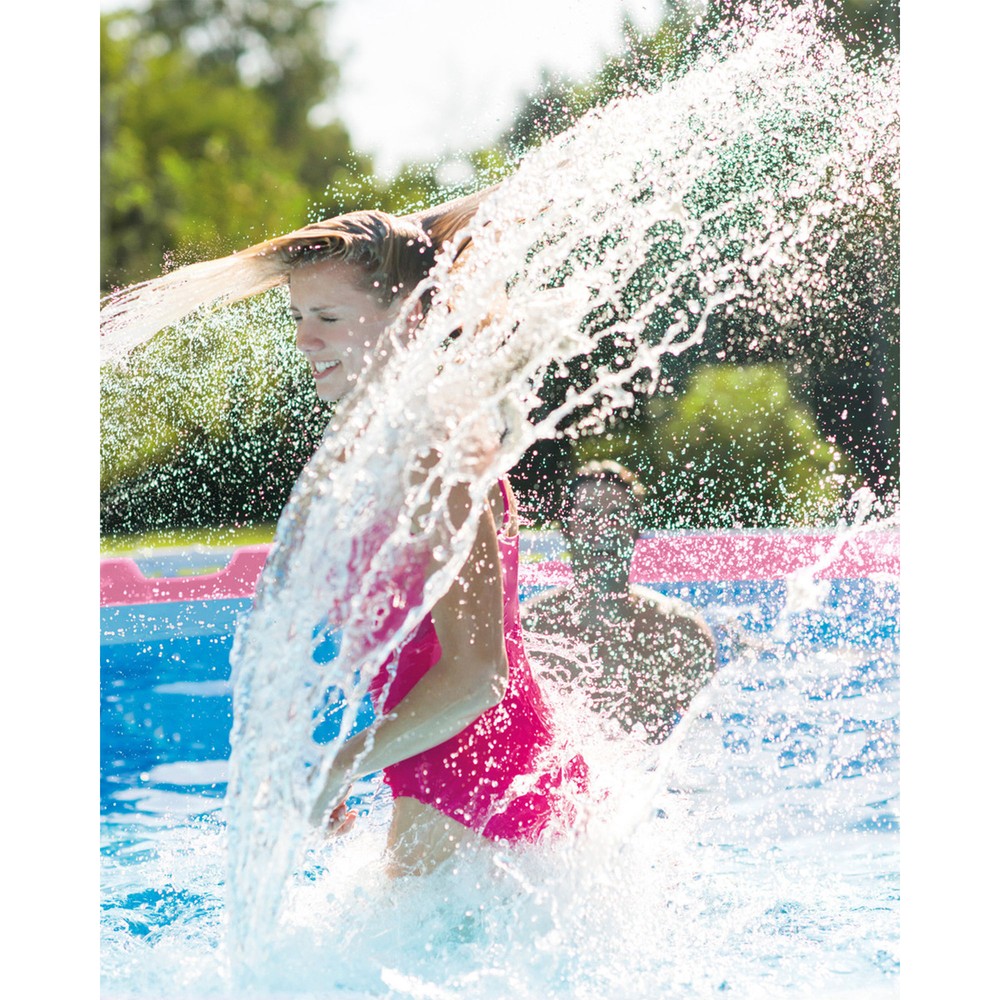 Intex 86" x 23" Rectangular Frame Above Ground Swimming Pool, Pink (Open Box)