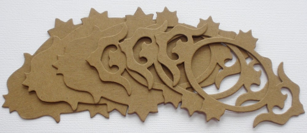 4 FANCY FRAME NOTES - Bare Chipboard Die Cuts Embellishments