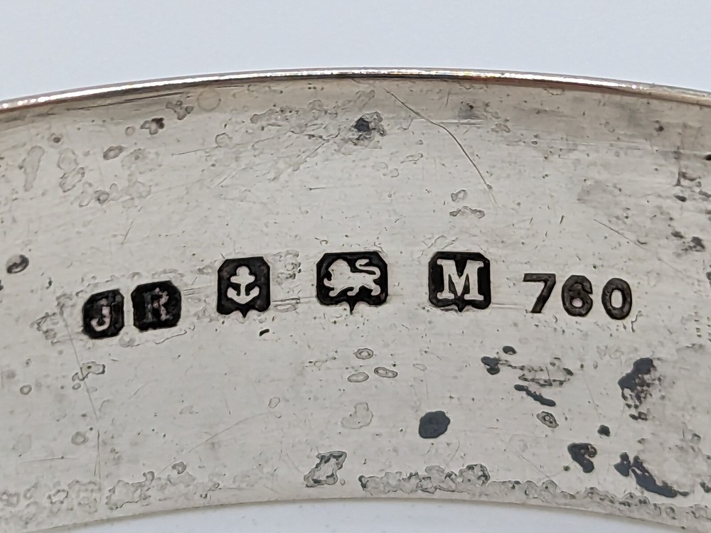 Antique English Sterling Silver Napkin Ring "E" initial engraving, dated 1936